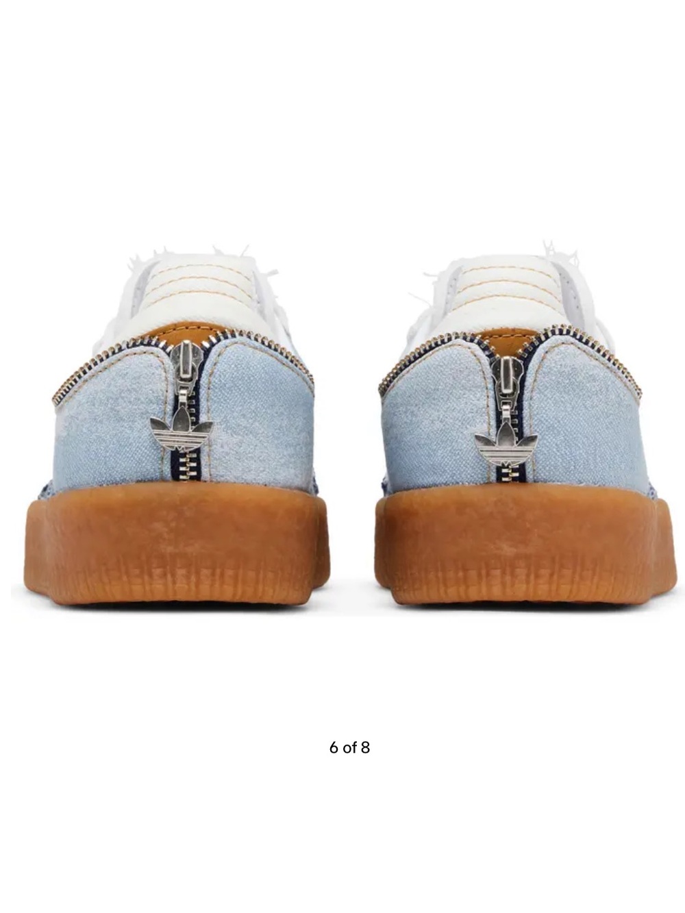 atmos x adidas Women’s Sambae Denim Platform Sneaker - Light Blue & Gum Sz 7.5 - Picture 6 of 16